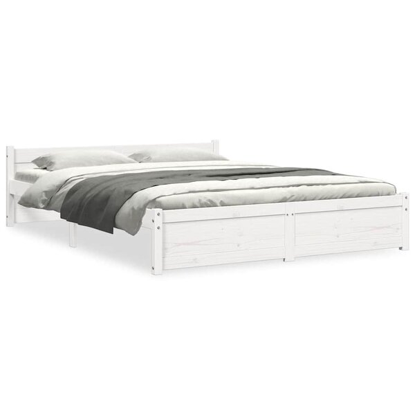 vidaXL Cadre de lit sans matelas blanc bois massif 160x200 cm