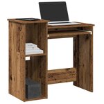 vidaXL Bureau avec étagères vieux bois 84x40x78 cm bois d'ingénierie