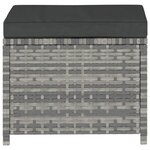 vidaXL Salon de jardin 5 Pièces avec coussins résine tressée gris