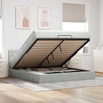 VidaXL Cadre de lit ottoman avec matelas gris clair 160x200 cm velours