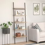 vidaXL Étagère inclinée à 5 niveaux Marron clair et noir 64x34x185 5cm
