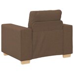 vidaXL Canapé 3 Pièces Marron Tissu en lin mélangé
