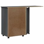 vidaXL Armoire roulante avec bureau MOSS gris bois de pin solide
