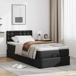 VidaXL Cadre de lit ottoman avec matelas noir 90x190 cm similicuir