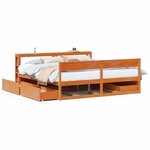 vidaXL Cadre de lit sans matelas cire marron 200x200cm bois pin massif