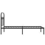 vidaXL Cadre de lit métal sans matelas avec tête de lit noir 75x190 cm