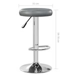 vidaXL Tabourets de bar lot de 2 gris similicuir