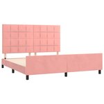 vidaXL Cadre de lit sans matelas rose 160x200 cm velours