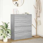 vidaXL Buffet sonoma gris 80x35x99 cm bois d'ingénierie