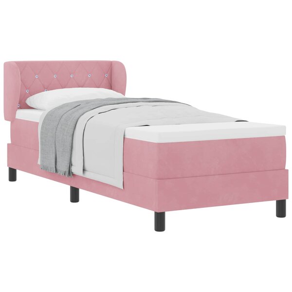 vidaXL Lit à ressorts avec tête de lit Rose 80 x 200 cm Velours