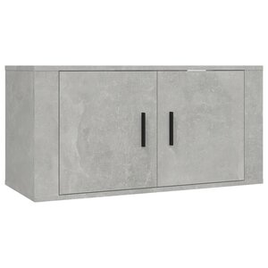 vidaXL Meuble TV mural Gris béton 80x34 5x40 cm