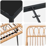 vidaXL Ensemble de salle à manger pour jardin 3 Pièces Marron Poly rotin