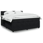 vidaXL Sommier à lattes de lit avec matelas Noir 180x200 cm Velours