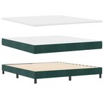 Lit Box Spring vidaXL avec Matelas Vert Foncé 180x200 cm en Velours