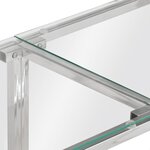 vidaXL Table console argenté acier inoxydable et verre trempé