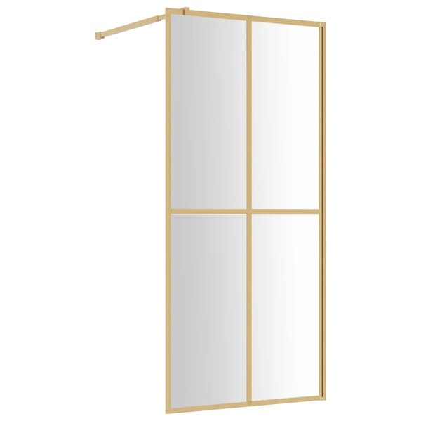 vidaXL Paroi de douche avec verre ESG transparent doré 80x195 cm