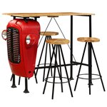 vidaXL Meuble de bar 5 Pièces Bois massif de manguier 120x60x107 cm