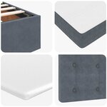 VidaXL Cadre de lit ottoman avec matelas gris foncé 160x200cm velours