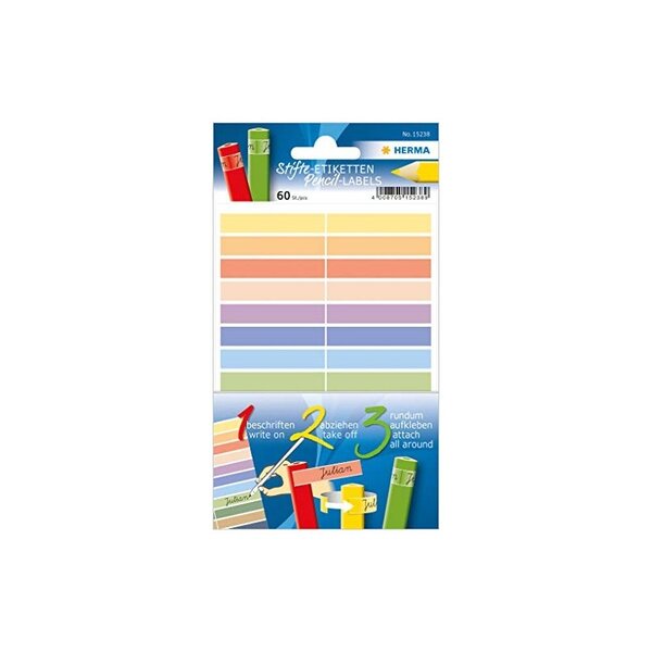HERMA  étiquettes pour crayons HOME  46 x 10 mm  couleurs