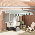 vidaXL Auvent Rétractable Vert et blanc 350 x 250 cm