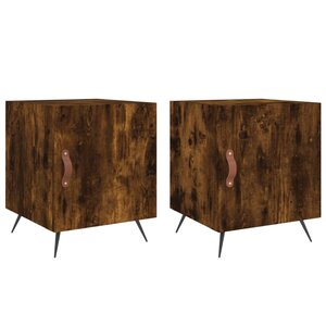 vidaXL Tables de chevet 2 Pièces chêne fumé 40x40x50 cm bois d'ingénierie