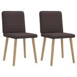 vidaXL Chaises à manger lot de 2 marron foncé tissu