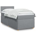 vidaXL Sommier à lattes de lit et matelas Gris clair 90x190 cm Tissu