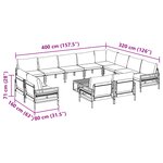vidaXL Ensemble de canapé de jardin 13 Pièces Anthracite Acier