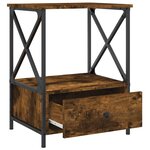 vidaXL Table de chevet chêne fumé 50x41x65 cm bois d'ingénierie