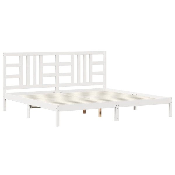 vidaXL Cadre de lit sans matelas blanc 200x200 cm bois massif