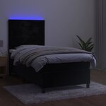 vidaXL Sommier à lattes de lit matelas et LED Noir 100x200 cm Velours