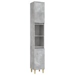vidaXL Ensemble d'armoires de salle de bain 3 Pièces gris béton