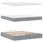 VidaXL Cadre de lit ottoman avec matelas gris foncé 200x200cm tissu