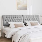 vidaXL Tête de lit capitonnée Gris clair 200 cm Pin massif