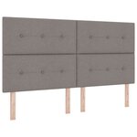 vidaXL Lit à ressort LED avec matelas Taupe 180 x 200 cm tissu