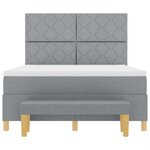 vidaXL Lit à ressorts avec coussin Gris clair 200 x 160 cm tissu