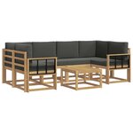 vidaXL Ensemble de canapés d'extérieur 7 pc Blanc et anthracite