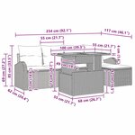 vidaXL Set de canapé de jardin 6 pièces avec des coussins noirs en rotin synthétique