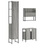 vidaXL Ensemble de meubles de salle de bain 3 Pièces Sonoma gris