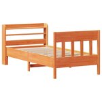 vidaXL Cadre de lit sans matelas cire marron 75x190 cm bois pin massif