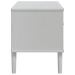 vidaXL Meuble TV SENJA aspect rotin blanc 106x40x49cm bois massif pin