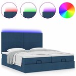 VidaXL Cadre de lit ottoman avec matelas bleu 200x200cm tissu