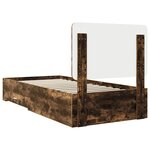 vidaXL Cadre de lit Chêne fumé 90 x 190 cm Bois d'ingénierie