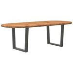 vidaXL Table à manger marron clair bois de chêne massif ovale
