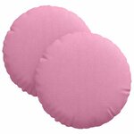 vidaXL Coussins de siège 2 Pièces Rose Ø30 x 13 cm tissu