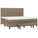 vidaXL Sommier à lattes de lit avec matelas Taupe 200x200 cm Tissu