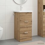 vidaXL Meuble de salle de bain avec évier Chêne artisanal