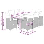 vidaXL Ensemble de bistro de jardin 9 Pièces coussins marron poly rotin