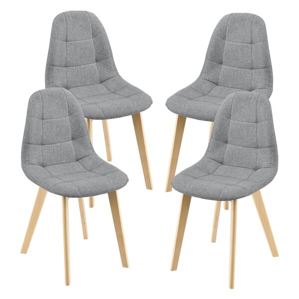 Lot de 4 chaises de salle à manger 86 x 53 x 47 cm gris clair 03_0006770