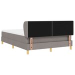 vidaXL Lit à ressorts avec matelas Taupe 140 x 200 cm tissu